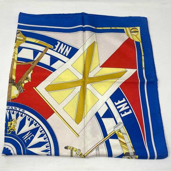 Hermes Vintage Carre 90 Silk Scarf”SEXTANTS”by Loic Dubigeon - Picture 6 of 16